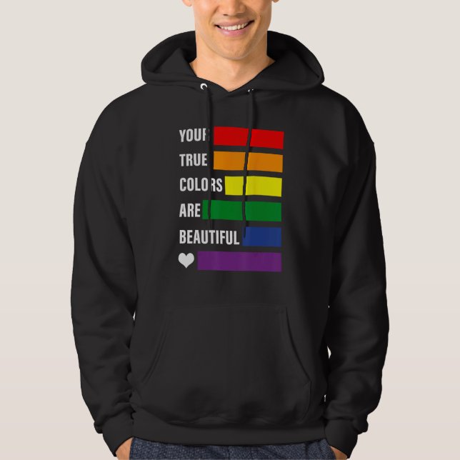 Moletom Suas verdadeiras cores são lindas orgulho mês lgbt (Frente)