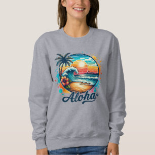 Moletom Sublimação de Vintage Beach Aloha-94953