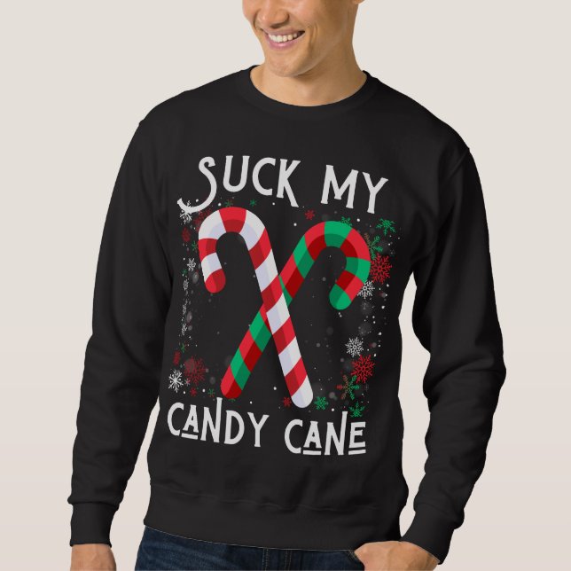 Moletom Suck My Candy Cane Ugly Christmas Sweater (Frente)