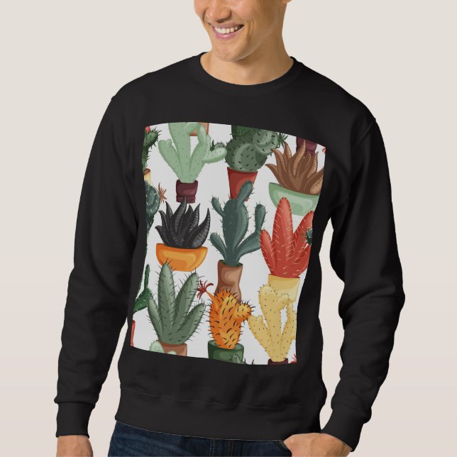 Moletom Suculentes, cactos: padrão floral fofo. (Frente)