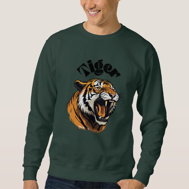 Moletom Sudadera cuello redondo Tiger unisex (Frente)
