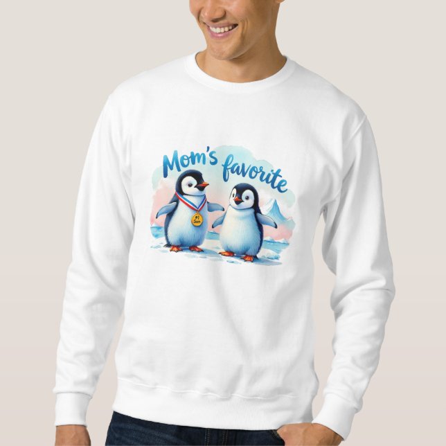 Moletom Sudadera divertida de pingüinos para hombre (Frente)