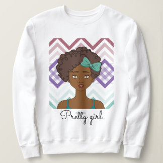 Moletom Sudadera Pretty Girl, con dibujo de chica afro