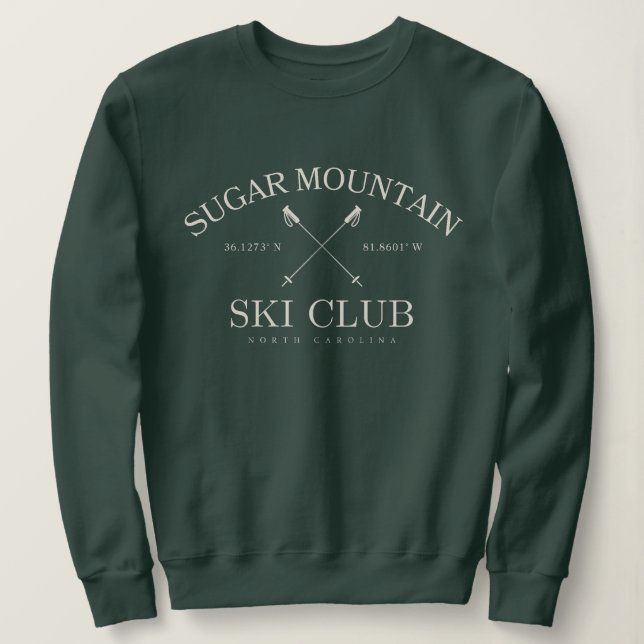 Moletom Sugar Mountain Ski Club, Carolina do Norte (Frente do Design)
