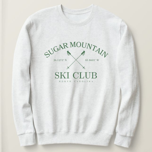 Moletom Sugar Mountain Ski Club, Carolina do Norte (Frente do Design)