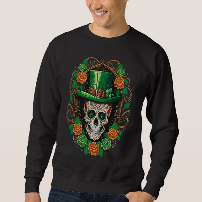 Moletom Sugar Skull Saint Patricks Day of Dead (Frente)