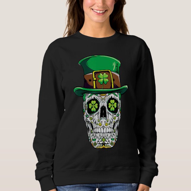 Moletom Sugar Skull St Patricks Day Of The Dead Women Men  (Frente)