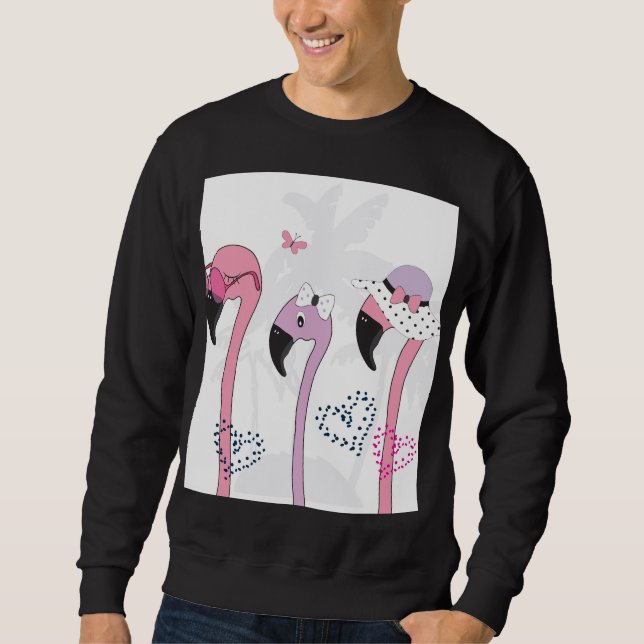 Moletom Summer Flamingo: Ilustração da Pratage. (Frente)