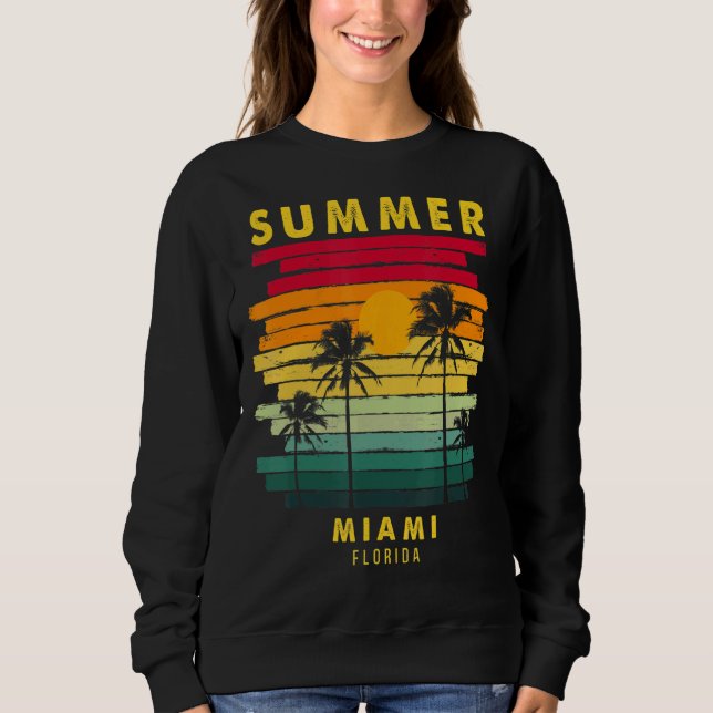 Moletom Summer Miami Florida Beach Sunset Retro (Frente)