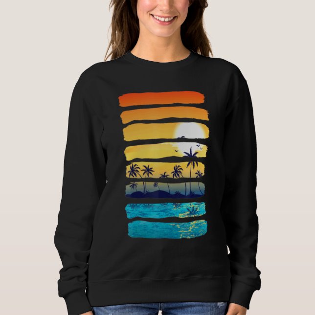 Moletom Summer Sun Palm Tree Beach Ocean Artística 1 (Frente)