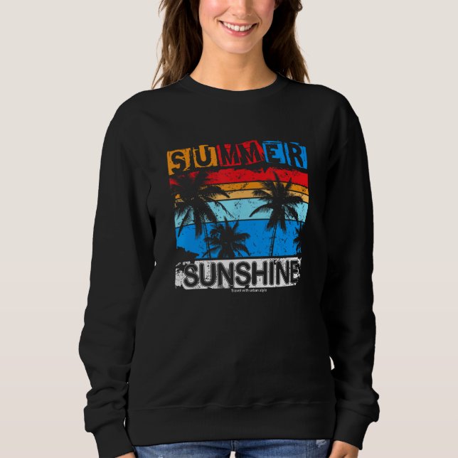 Moletom Summer Sunshine Feelings Beach Palm Trees Holiday  (Frente)