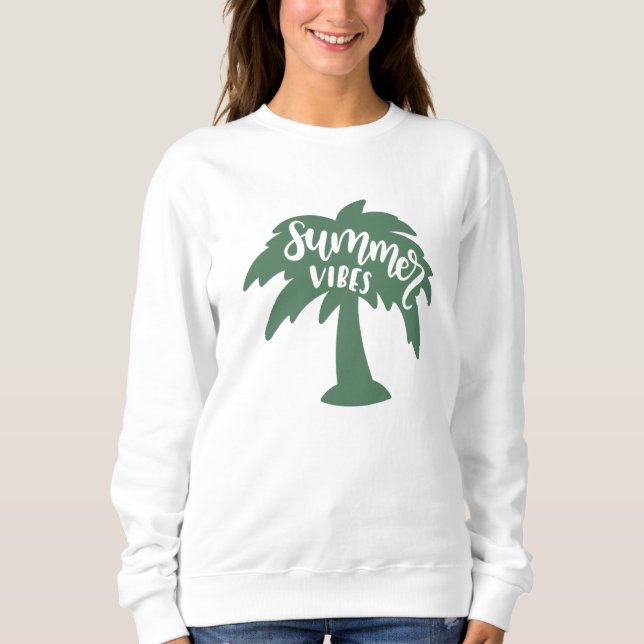 Moletom Summer Vibes Palm Tree Sun Beach Summer (Frente)