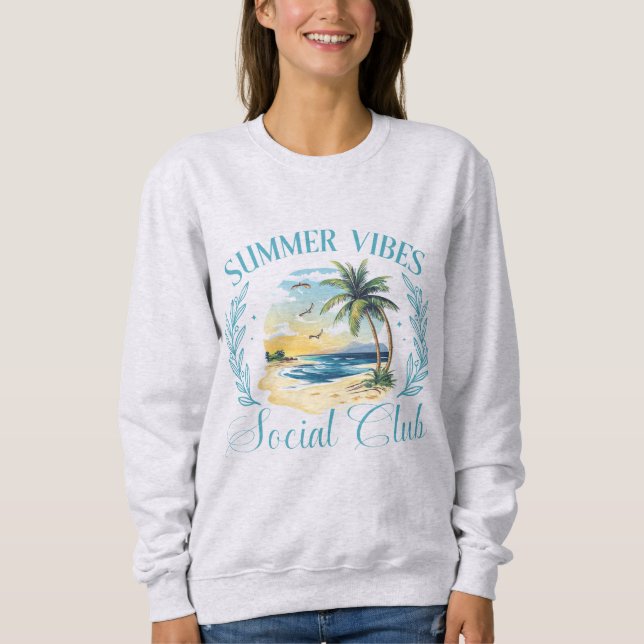 Moletom Summer Vibes Social Club | Casual Coastal Unisex (Frente)