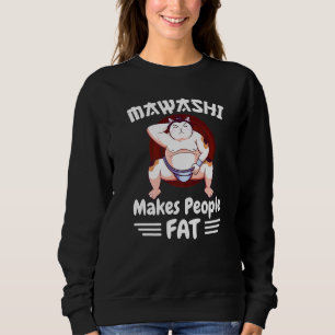 Moletom Sumo Wrestler Cat Em Mawashi Faz Gordura Pessoas