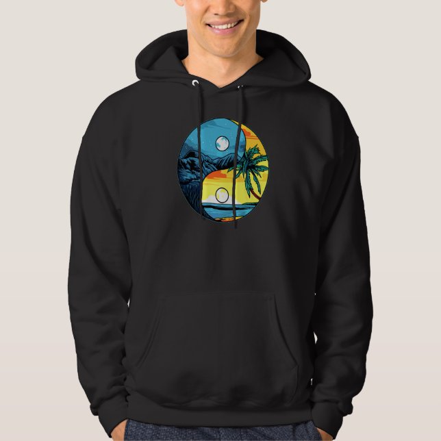 Moletom Sun E Moon Yin E Yang Retro Beach Mounts Su (Frente)