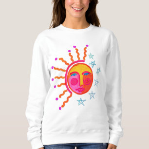 Moletom Sun e Stars Abstrato Art para Vestir