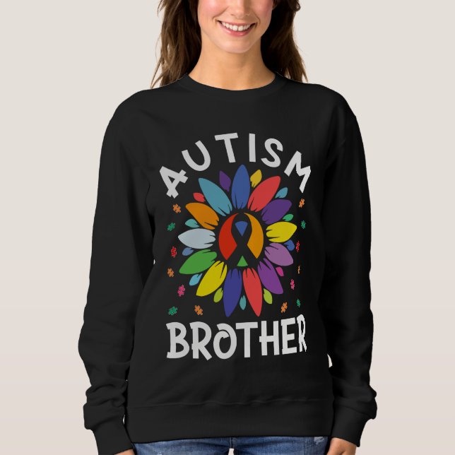 Moletom Sunflower Autism Awareness Day Matching Autism Bro (Frente)
