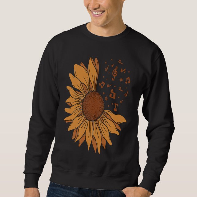 Moletom Sunflower Music Note  Cute Sun Flower   Teacher (Frente)