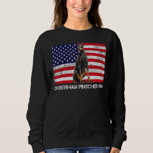 Moletom Sunglass Doberman Pinscher Mãe Bandeira Americana
