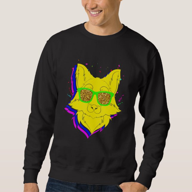 Moletom Sunglasses Party Animal Cool Forest Animal Fox (Frente)