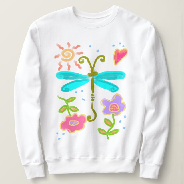 Moletom Sunny Dragonfly Abstrato Art para Vestir (Frente do Design)