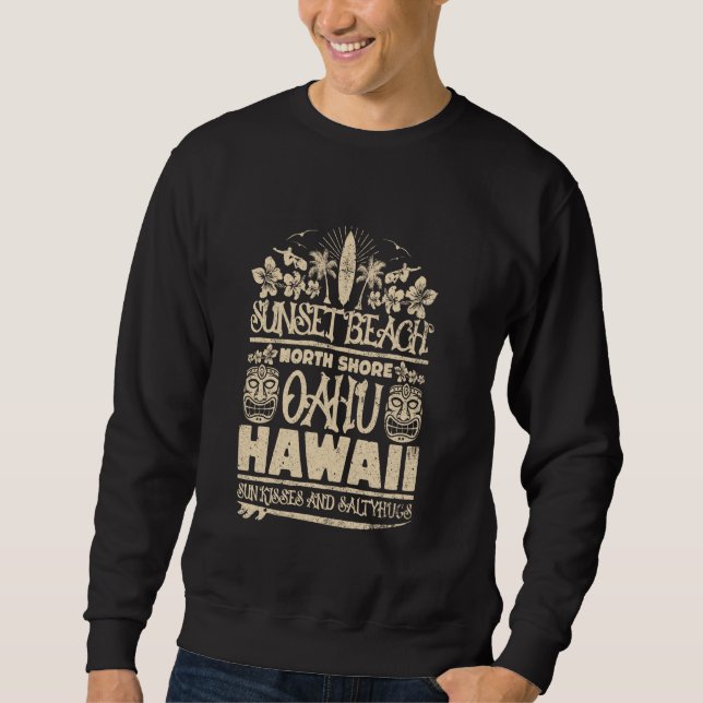 Moletom Sunset Beach Oahu North Shore Hawaii Surf Retro Ti (Frente)
