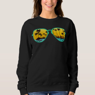 Moletom Sunset Palm Trees Summer Vacay Beach Tropical Sung