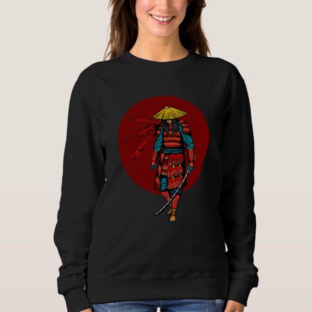 Moletom Sunset Samurai Warrior com Katana (Frente)