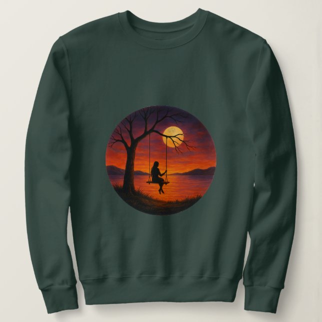 Moletom Sunset Silhouette Swing Art Women’s Sweatshirt (Frente do Design)
