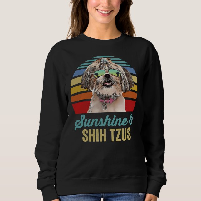 Moletom Sunshine Shih Tzus Dog Retro Sunset (Frente)