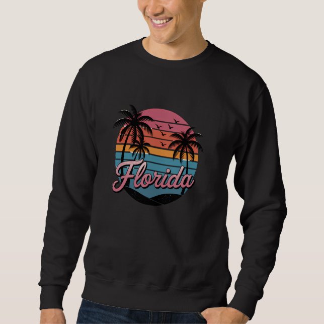Moletom Sunshine State Florida Sunshine Palm Trees Beach (Frente)