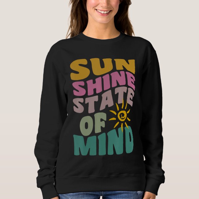 Moletom Sunshine State Of Mind Retro Summer Groovy Florida (Frente)