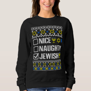 Moletom Suor judeu e travesso Hanukkah Chanukah