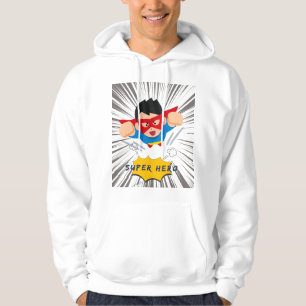 Moletom Super Hero Kid - Energia do Cartoon de Estilo de B
