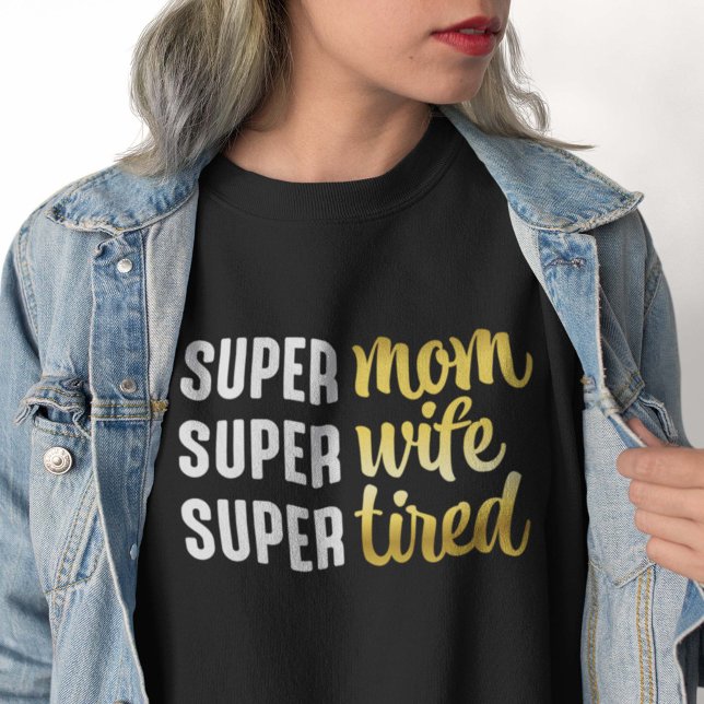 Moletom Super Mãe Super Esposa Super Cansada (super mom black women's sweatshirt)