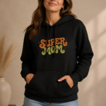 SUPER MÃE Tipografia Divertida e Groovy Retrô