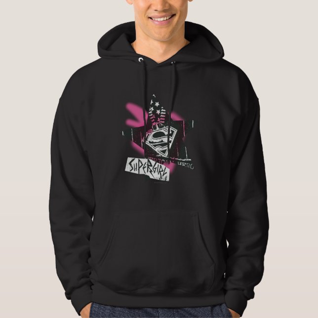Moletom Supergirl Pink Spray Paint Star (Frente)