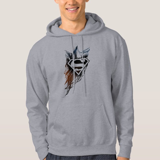 Moletom Superman Estilizado | Logotipo Laranja Azul (Frente)