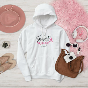 Moletom Suportar Faixa Rosa do Câncer da Mama em Quadrado
