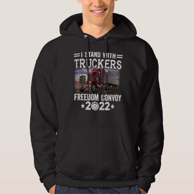 Moletom Suporte a caminhoneiros Eu apoio o Truckers Freedo (Frente)