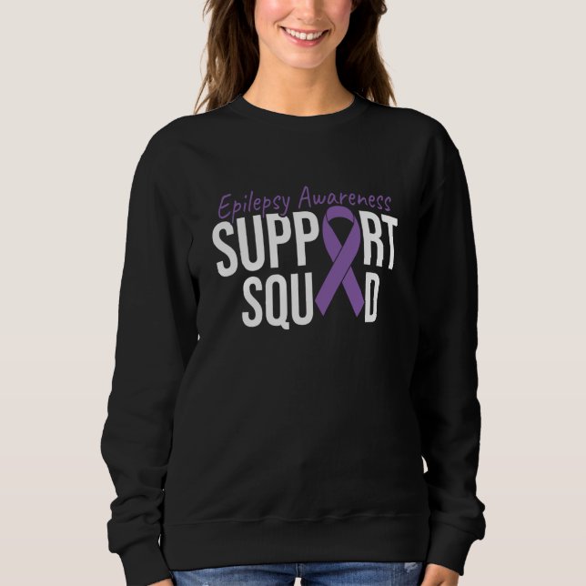 Moletom Support Squad We Wear Purple For Epilepsy Awarenes (Frente)