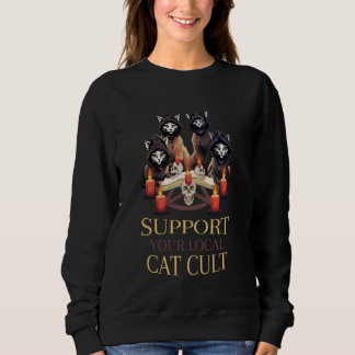 Moletom Support Your Local Cat Cult Kawaii Occult Funny Go