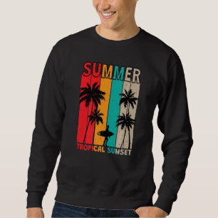 Moletom Surf Tropical De Verão De Estilo Retroativo Premiu