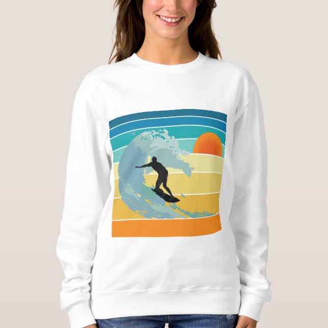 Moletom Surfer Dude Vintage Sunset (Frente)