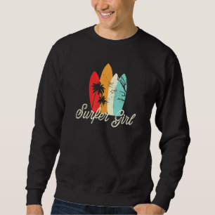 Moletom Surfer Girl Retro Sunset Surfboard