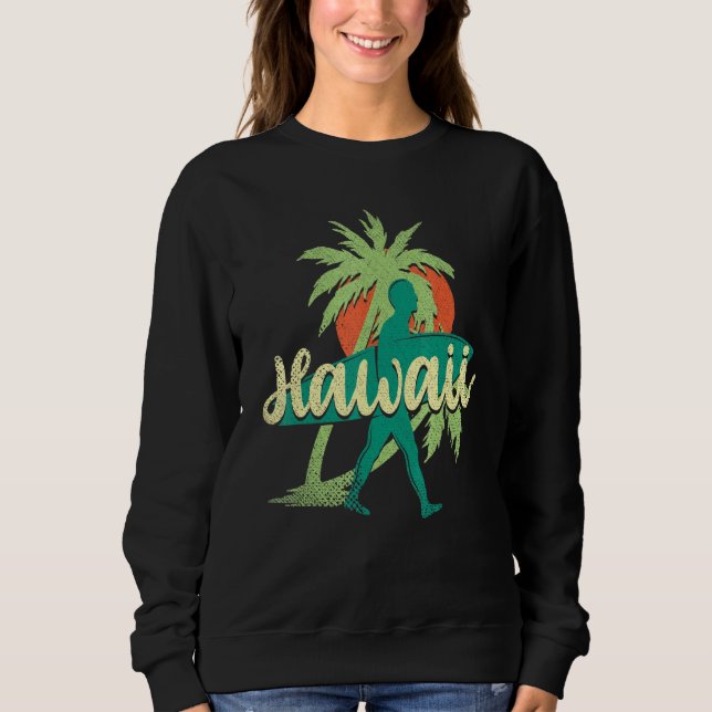 Moletom Surfing Palm Trees Hawaiian Summer Honolulu Tropic (Frente)
