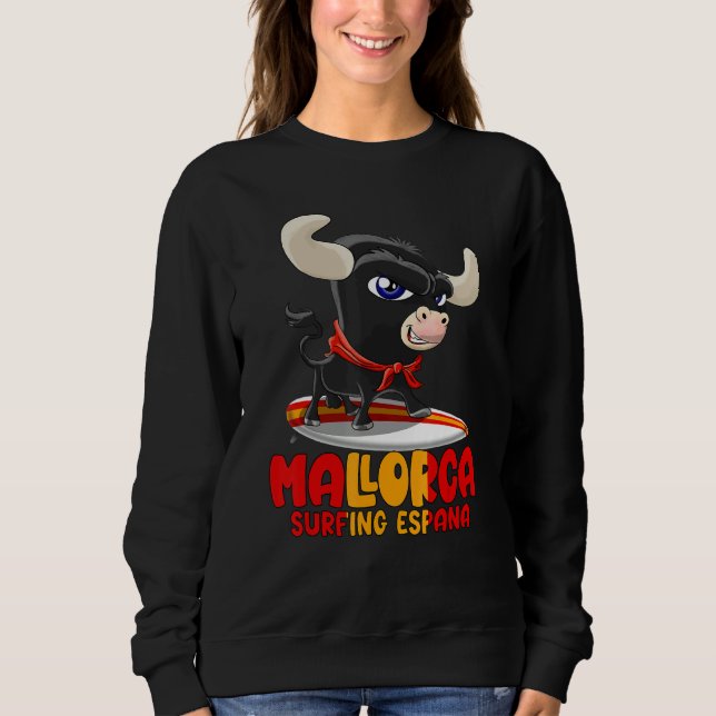 Moletom Surfing Spot Spain Mallorca with Cute Taurus (Frente)