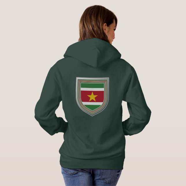 Moletom Suriname Flag Shield Hoodie (Parte Traseira Completa)