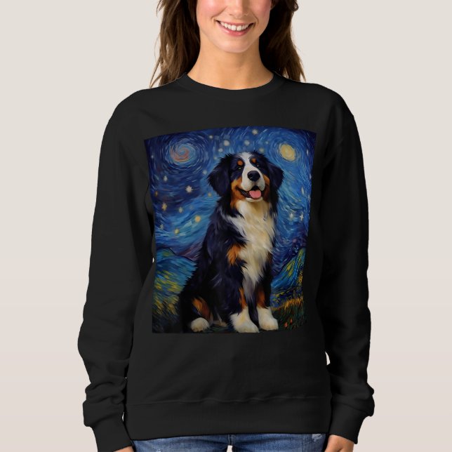 Moletom Surreal Starry Night Bernese Mountain Dog (Frente)