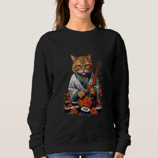 Moletom Sushi Anime Cat Cats Kawaii Neko Sushi Lover